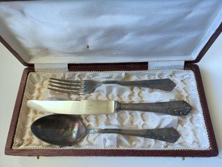 Estuche cubiertos antiguos Dalia 96 alpaca plata