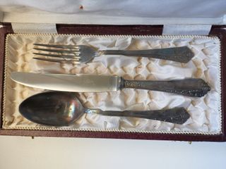 Estuche cubiertos antiguos Dalia 96 alpaca plata