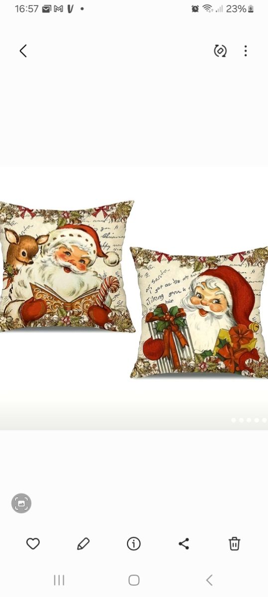 Juego 2 fundas de cojín 45x45 cm.Motivos Navideños