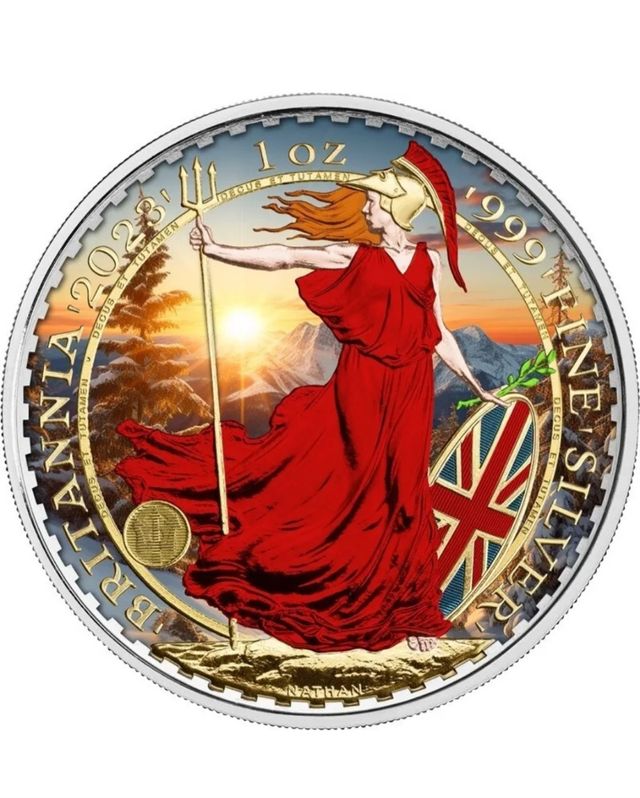 Moneda Britania 1 Onza Plata 999,9  2 libras  2023
