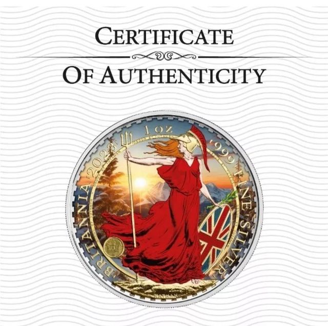 Moneda Britania 1 Onza Plata 999,9  2 libras  2023