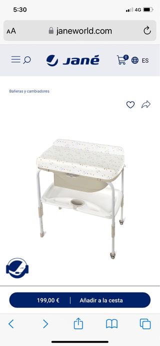 Bañera cambiador Flip de Jané