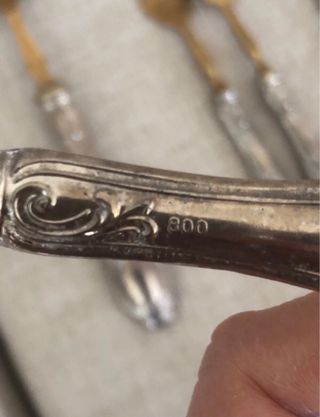 Servizio di posate rivestite argento 800 vintage