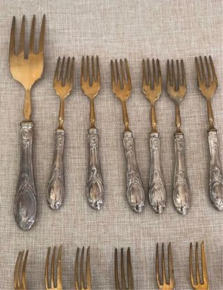 Servizio di posate rivestite argento 800 vintage