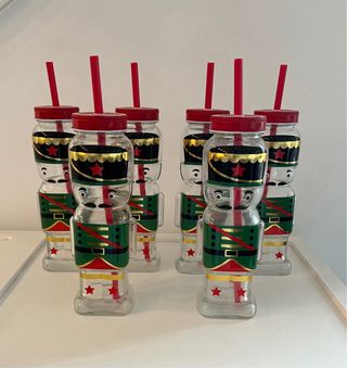 6 Botellas cristal Cascanueces. Navidad