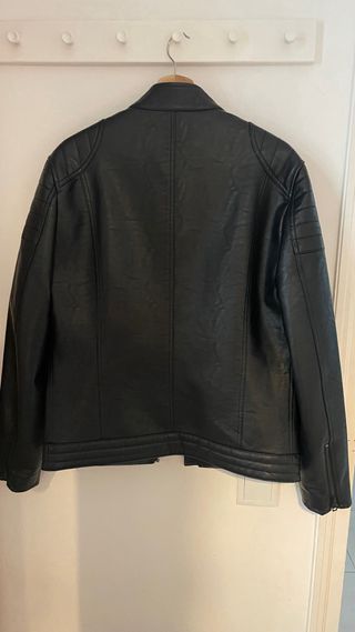 Cazadora cuero talla M MANGO, negra