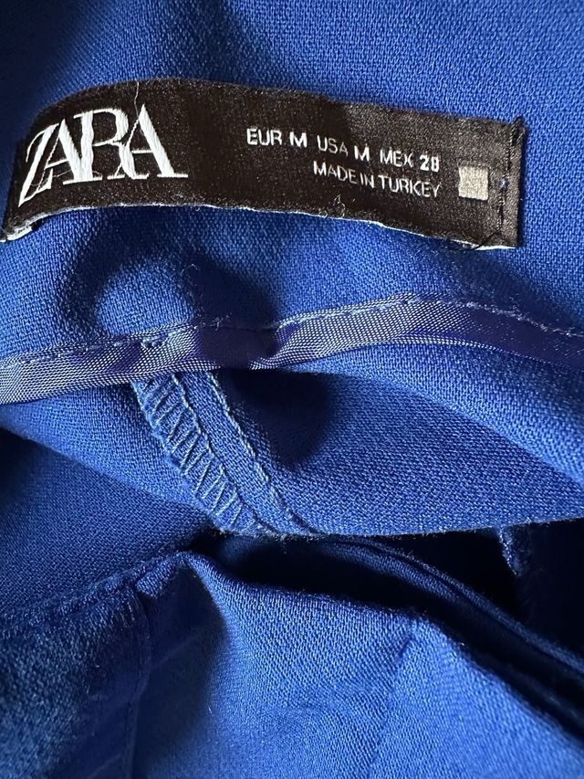 Pantalón Zara de tiro alto azulon. Talla M