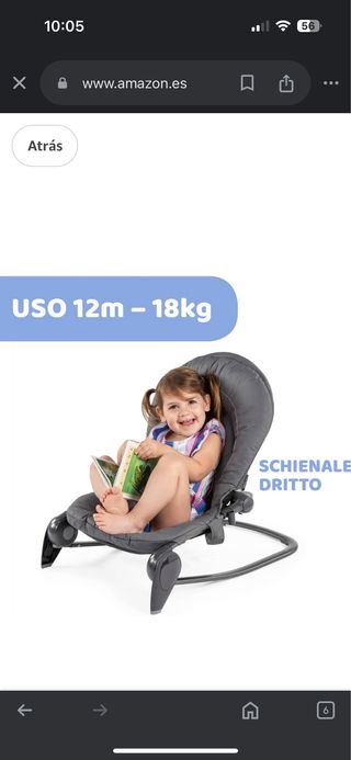 Chicco Hooplà Hamaca para Bebé de 0 Meses a 18 kg.