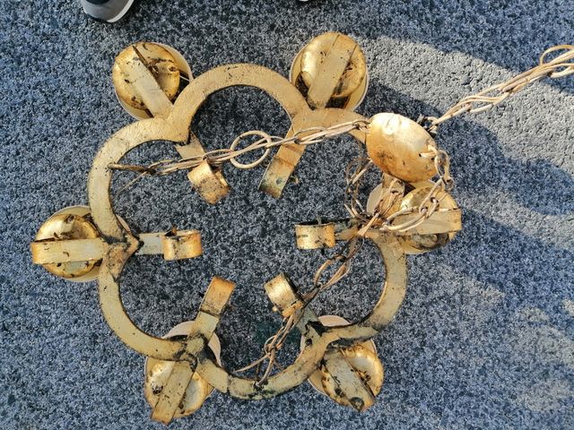 Lámpara forja años 70