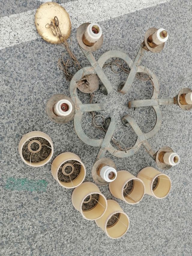 Lámpara forja años 70