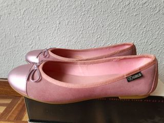 Manoletinas de color rosa palo