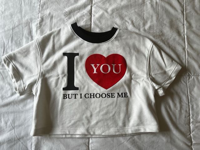 Camiseta crop manga corta blanca Bershka talla XS