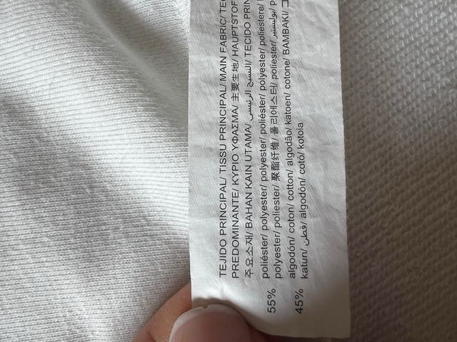 Camiseta crop manga corta blanca Bershka talla XS