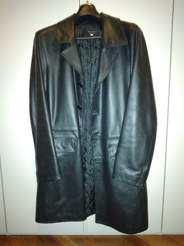 Cappotto lungo VERA 100% pelle-Made in Italy -Tg50