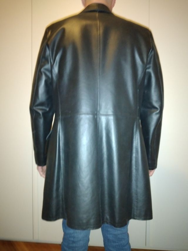 Cappotto lungo VERA 100% pelle-Made in Italy -Tg50