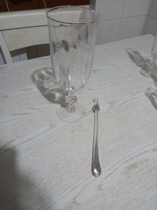 Set 4 flute in cristallo più coppa