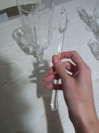 Set 4 flute in cristallo più coppa