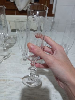 Set 4 flute in cristallo più coppa