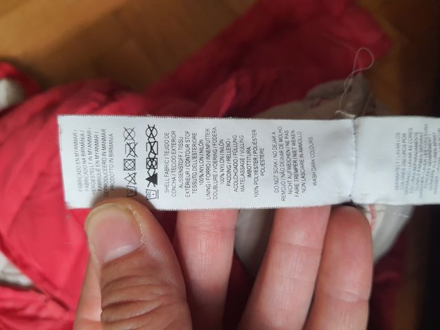 Primark piumino rosso con sacchettino