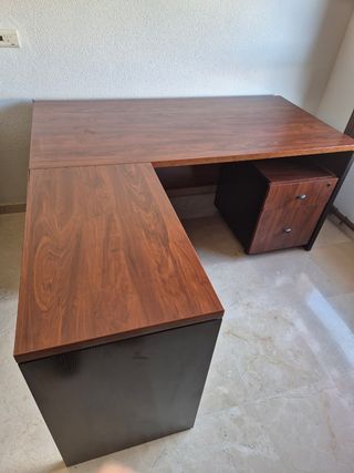 Mesa despacho madera con ala