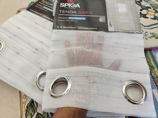 2 Tende Spiga Sara 140X280 Filtrante Grigio