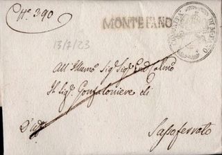 Lettera Stato Pontificio prefilatelica del 1823