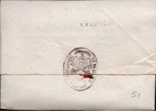 Lettera Stato Pontificio prefilatelica del 1823