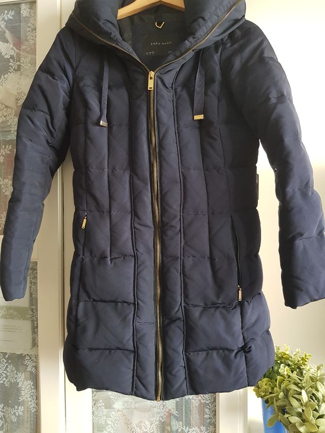Abrigo plumas Zara talla M azul marino