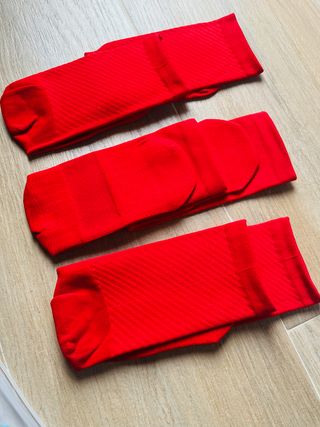 Lote 3 pares calcetines rojos ciclismo