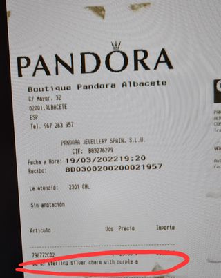 Charm Pandora Margarita filigrana