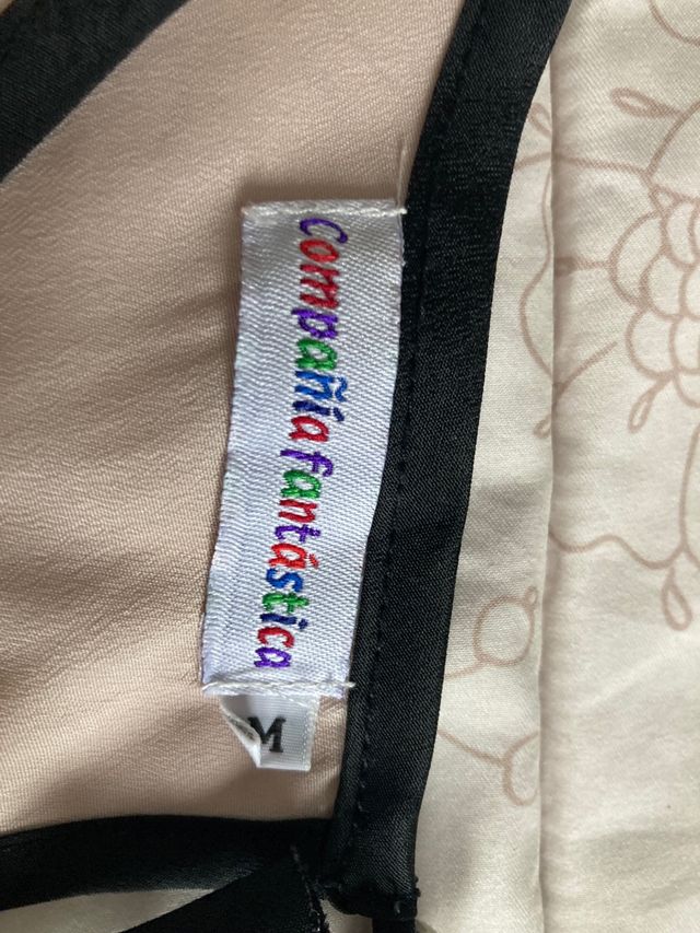 Vestido verano verde y beige. Talla M