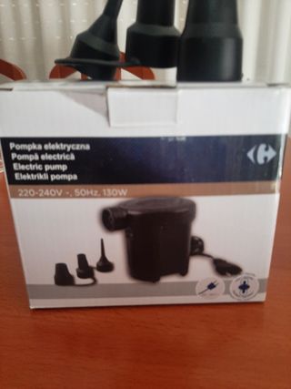 colchon hinchable y bomba eléctrica