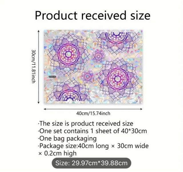 Pegatinas mandala para ventana, cristal