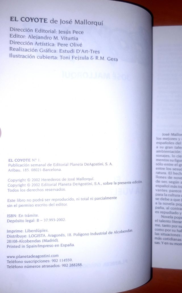 *3x2 Libro "El Coyote Nº1: La vuelta del Coyote"