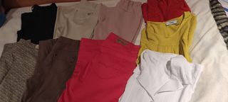 Ropa mujer, 6 pantalones + 3 arriba 