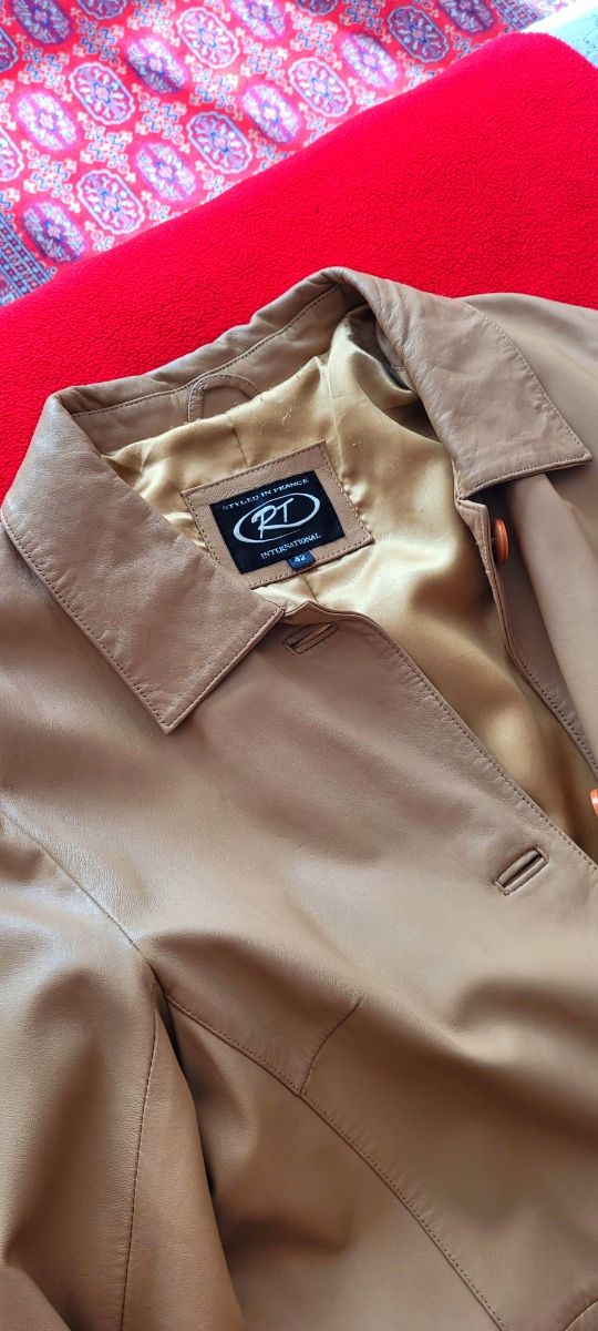 Abrigo largo de piel para mujer