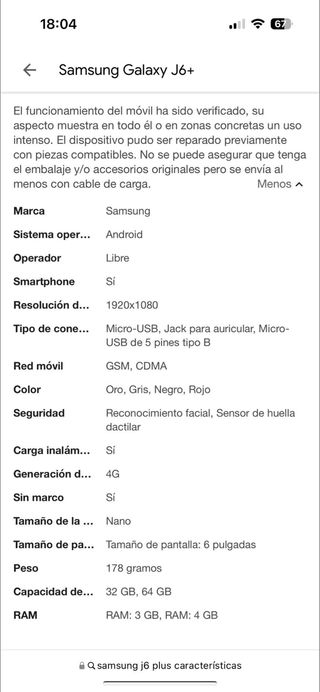 Samsung galaxy j6 plus al debutto