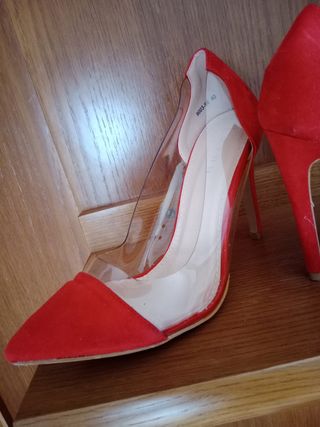 Zapatos salón Erynn rojos transparentes