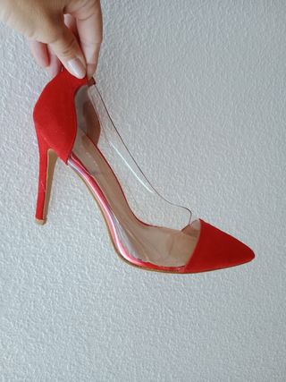 Zapatos salón Erynn rojos transparentes