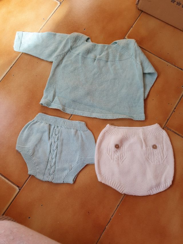 Conjunto braguita y rebeca. Talla 1 mes