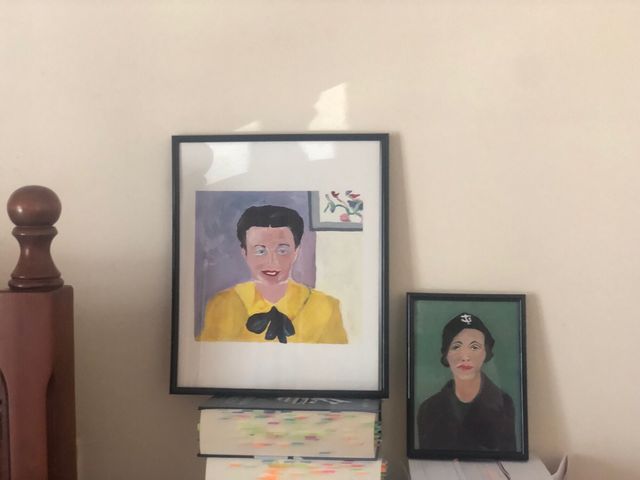 Simone de Beauvoir y Zambrano. Decoración Libreria