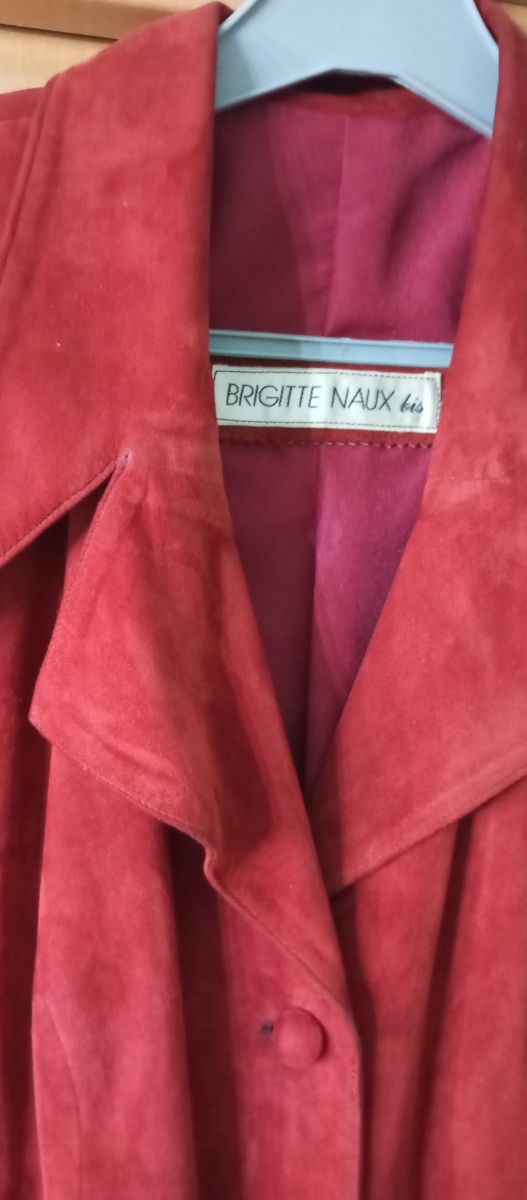 Americana larga de ante, talla 42