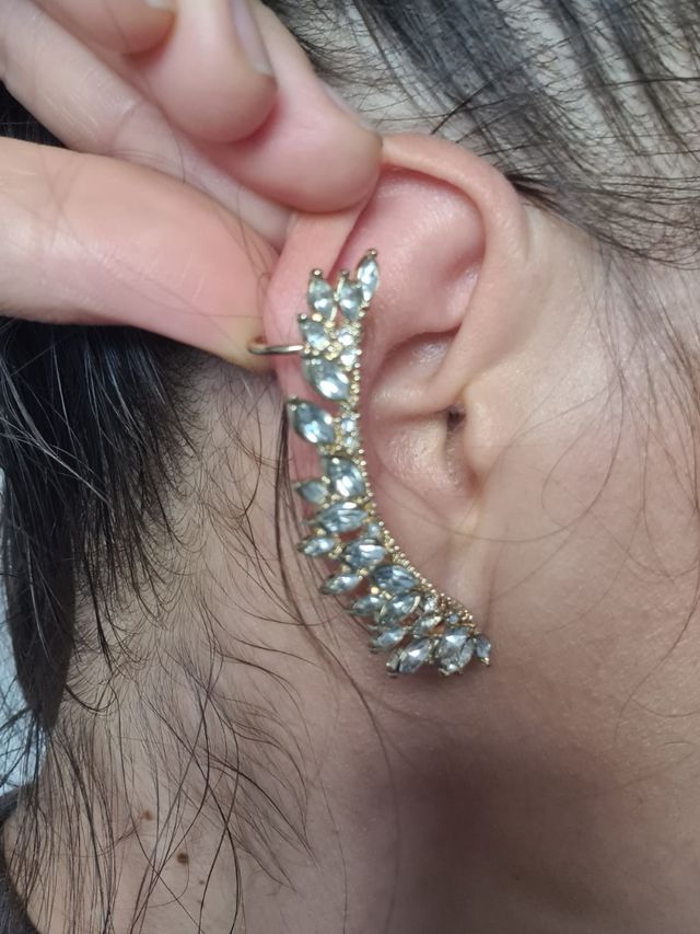 Pendientes con piedras, de ala