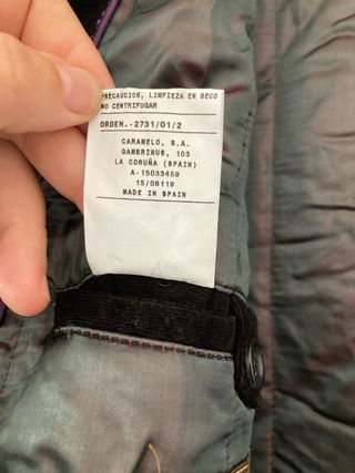Abrigo algodón marca caramelo