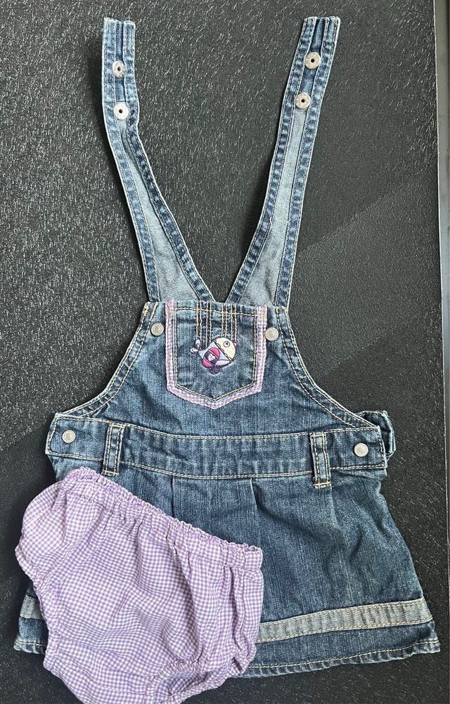 Vestito jeans a salopette bimba Benetton