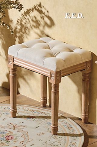 BANCO O ESCABEL TAPIZADO MADERA ESTILO LUIS XVI