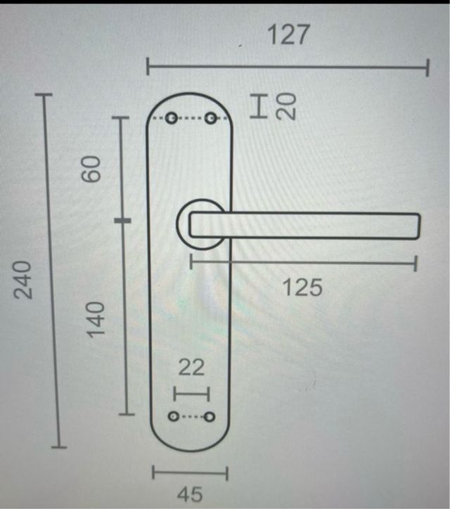 Manilla maneta para puerta negro