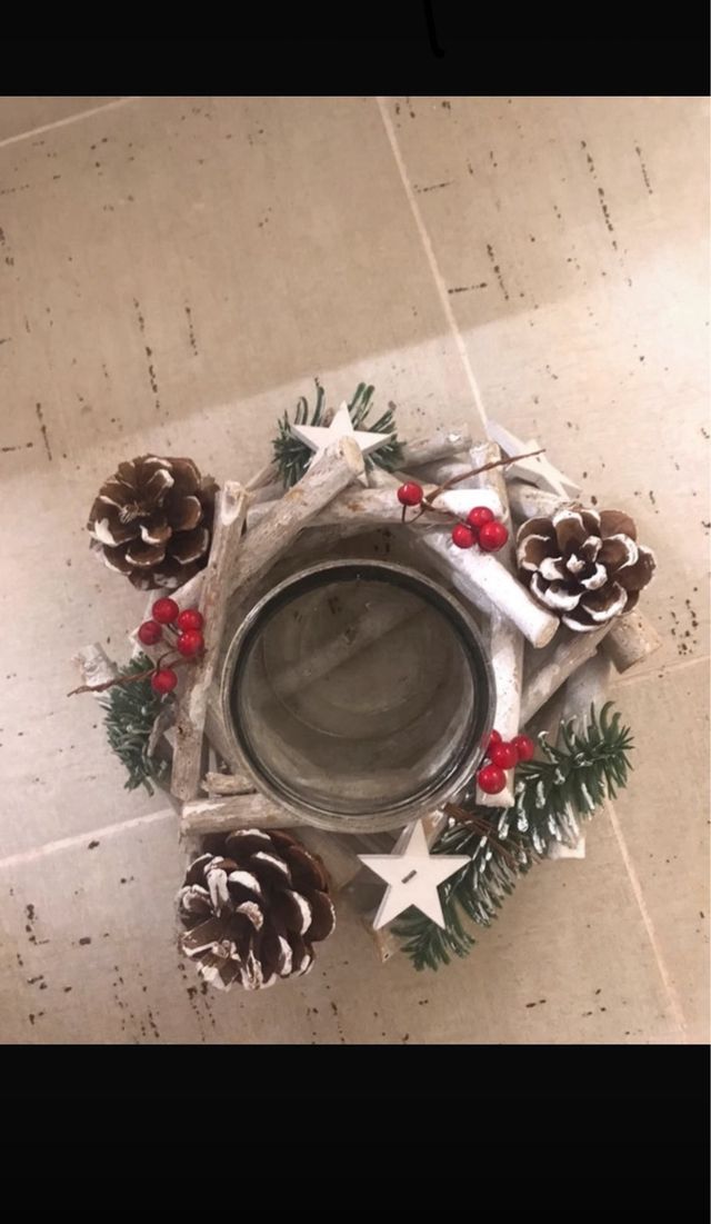 Porta candela natalizio