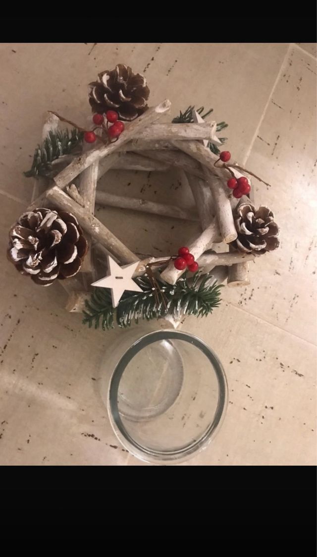 Porta candela natalizio