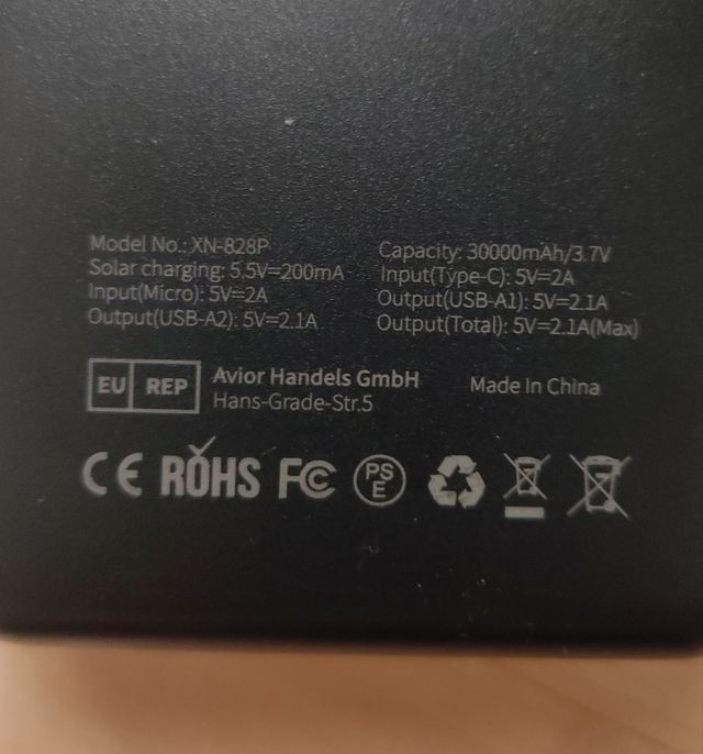 Powerbank cargador portátil 30.000 mAh solar